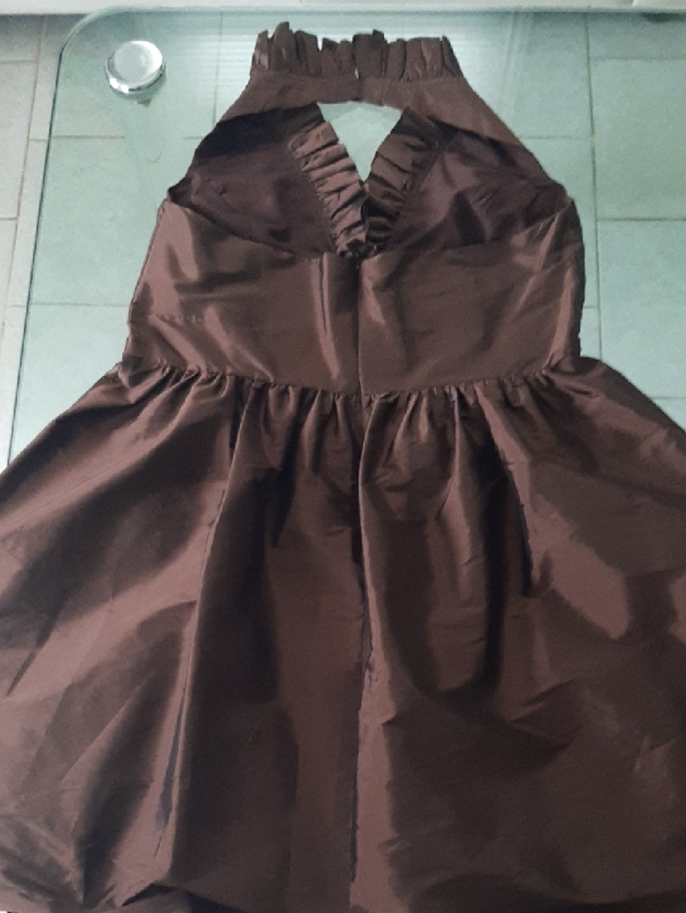 ALFRED SUNG🤎Chocolate Brown Halter Midi Dress with Side Pockets, Lined Sz 22 - Picture 10 of 10
